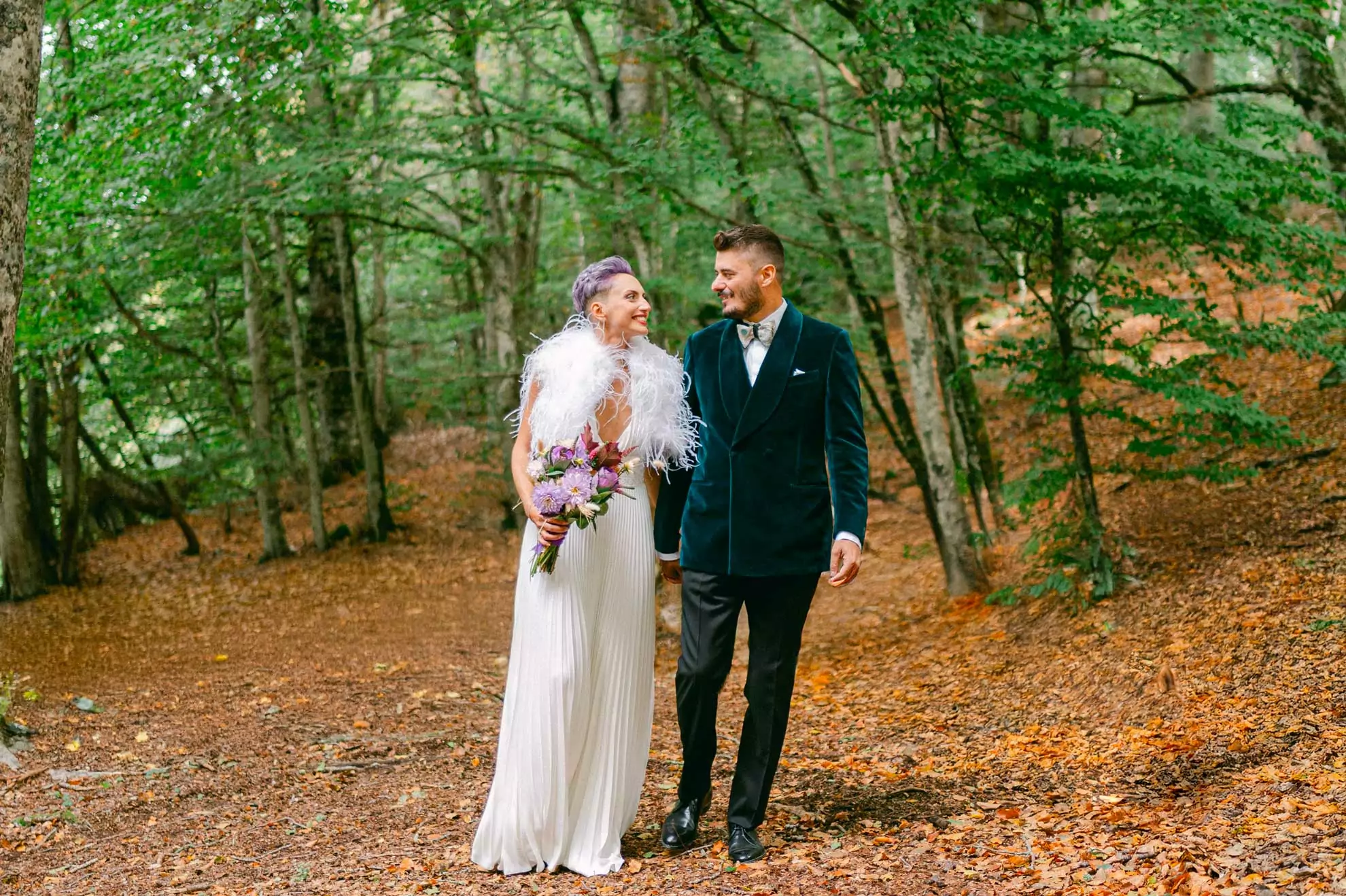 Michele e Martina, matrimonio Banderari nel bosco