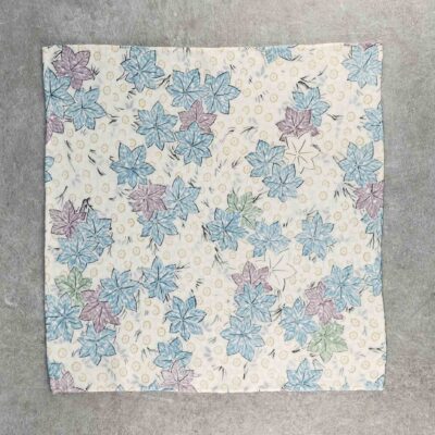 Okotanope, Japanese silk pocket square with floral pattern