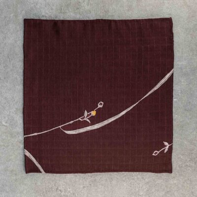 Okotanope, Japanese silk pocket square with floral pattern