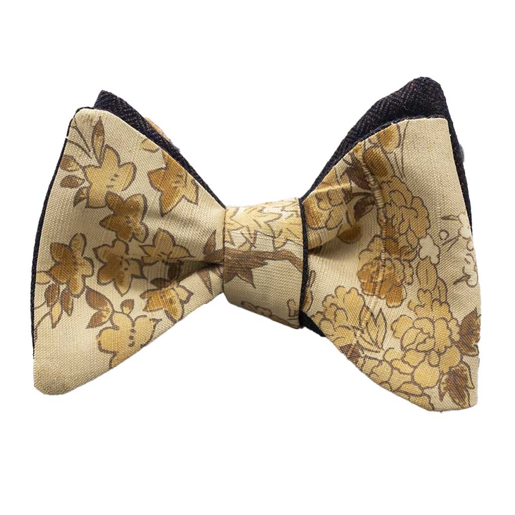 Papillon uomo da annodare beige, farfallino uomo sartoriale made in Itay in seta giapponese