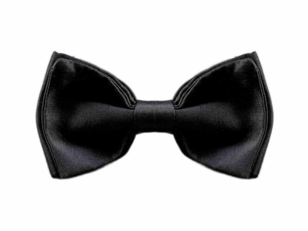 Tailored knotted bow tie for men - Silk mikado black - Elegant bow tie 100% Made in Italy ideal for groom