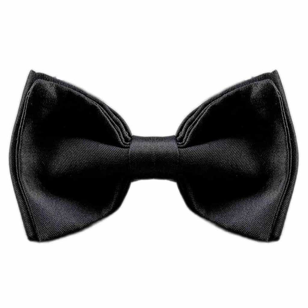 Papillon da uomo sartoriale annodato - Seta mikado nero - Elegante farfallino da cerimonia 100% Made in Italy ideale per lo sposo