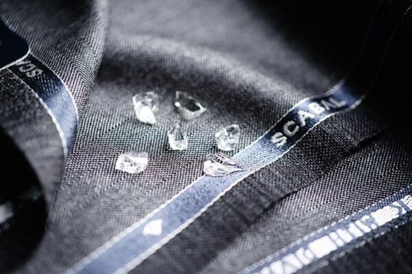 A detail of the Scabal Diamond Chip fabric used to make the Banderari Casanova bow tie