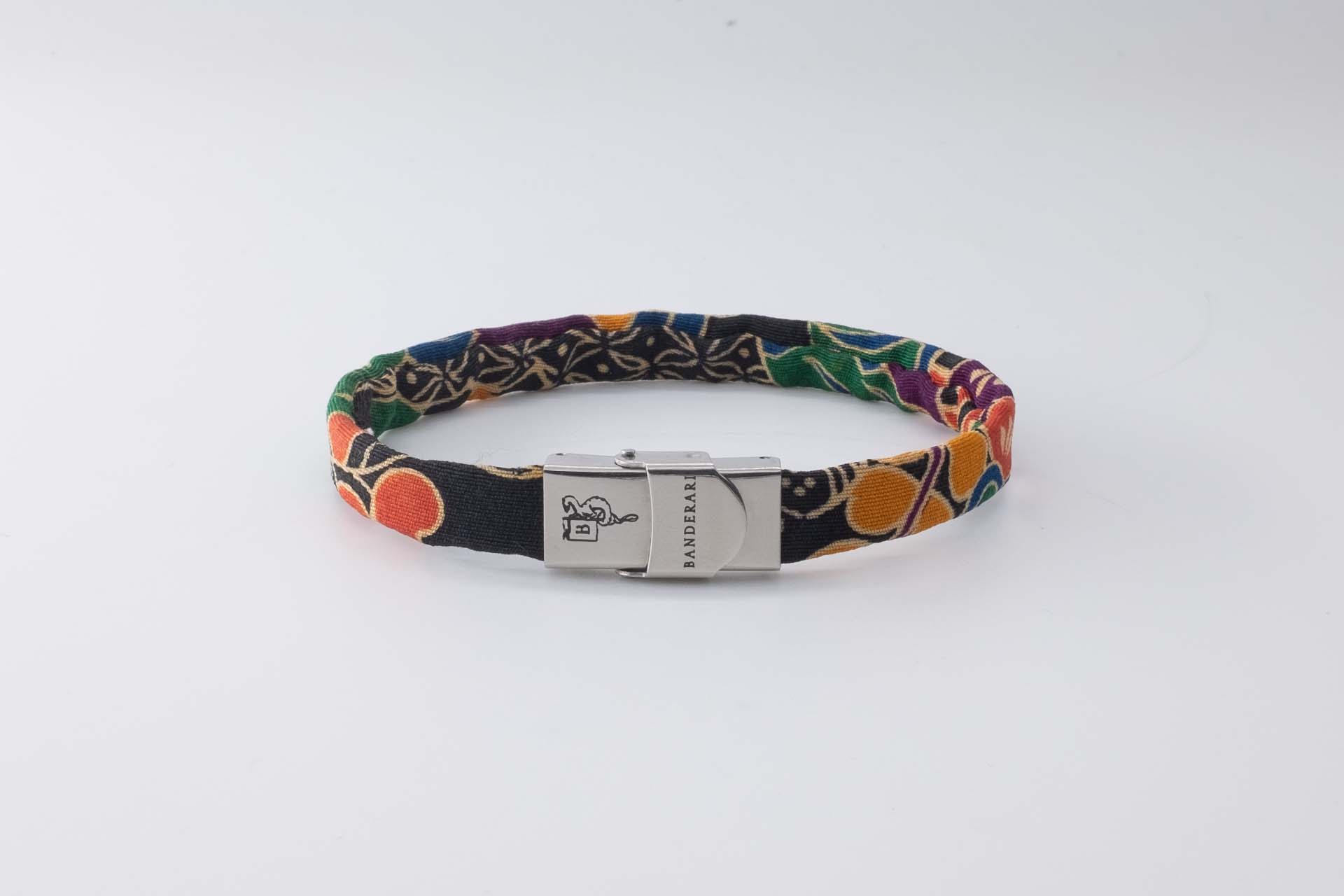 Bracelet B Band Shibusa made with an exclusive Japanese silk colorful floral pattern