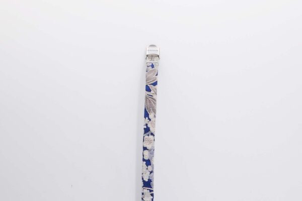 Bracelet B Band Shibusa made with an exclusive Japanese silk blue floral patterned sakura cherry pink