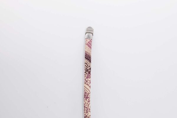 Bracelet B Band Shibusa made with an exclusive Japanese silk ivory landscape with river and purple cane