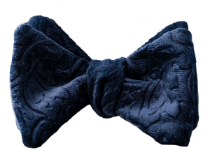 Papillon uomo in velluto blu floreale Scabal da annodare farfallino