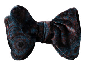 Papillon uomo da annodare velluto blu paisley Scabal farfallino