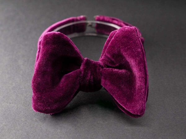 Men's self-tie bow tie in Scabal purple red velvet