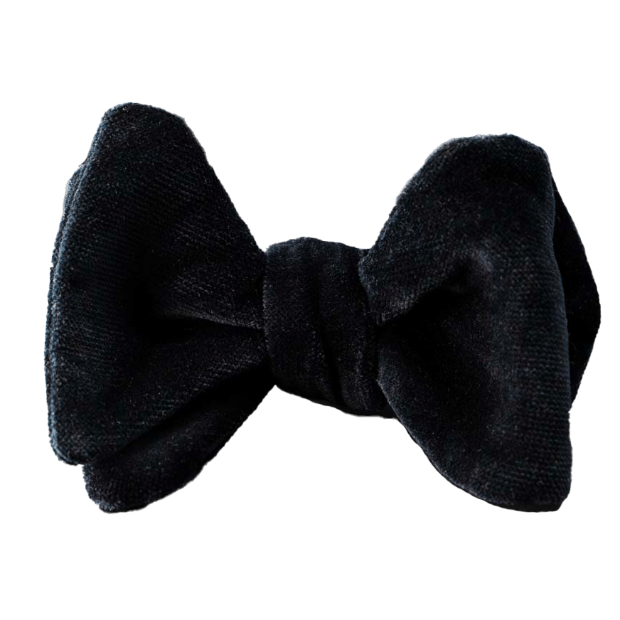 Men's self-tie bow tie in black Scabal velvet