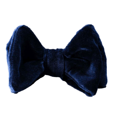 Papillon uomo sartoriale da annodare in velluto blu Scabal