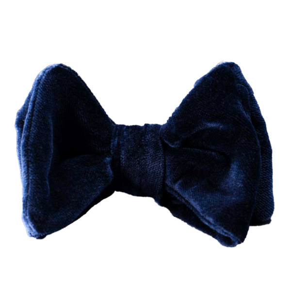 Papillon uomo sartoriale da annodare in velluto blu Scabal