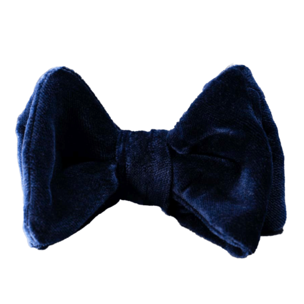 Sartorial men's bow tie self-tie in blue Scabal velvet