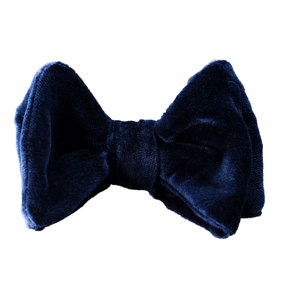 Sartorial men's bow tie self-tie in blue Scabal velvet