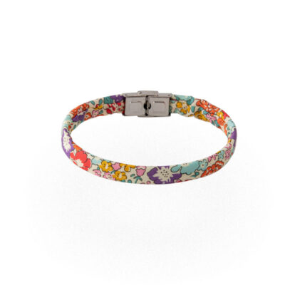 Braccialetto floreale viola giallo senape rosso azzurro in cotone Liberty London Tana Lawn. Bracciali unisex in una vasta gamma di colori e fantasie.