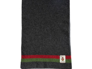 Sciarpa Ternana in puro Cashmere Cariaggi Grigio impreziosita da due strisce orizzontali rosso e verdi alle estremità. Calda sciarpa in cashmere delle Fere.