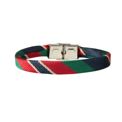 Braccialetto in seta rosso verde blu e oro in seta ufficiale Ternana Calcio. Braccialetto unisex per il tifoso delle Fere rossoverdi.